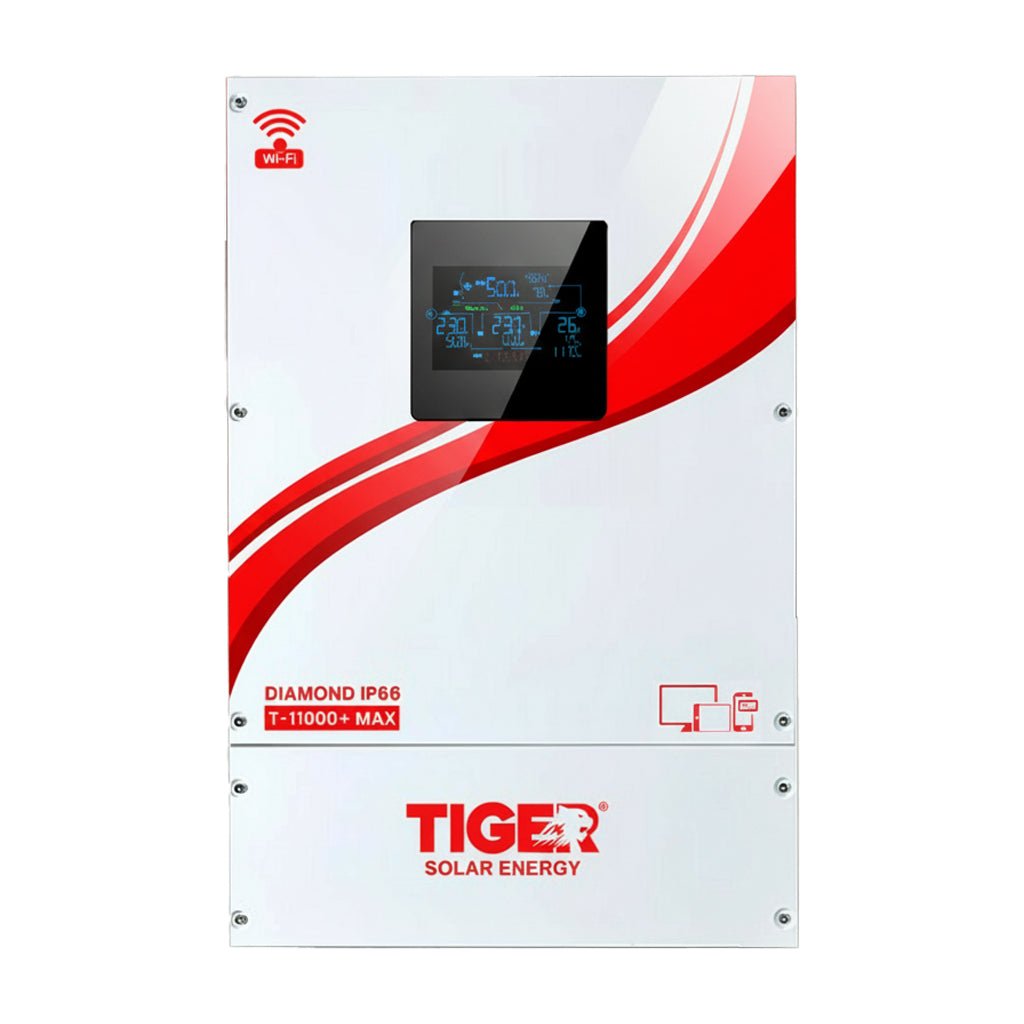 Tiger T-11000+ Diamond Series 8kW Hybrid solar Inverter With 11000W PV | Built-in WiFi | Dual Output | RGB Lights | Touch Display IP66 — solar equipment in Lahore, Pakistan