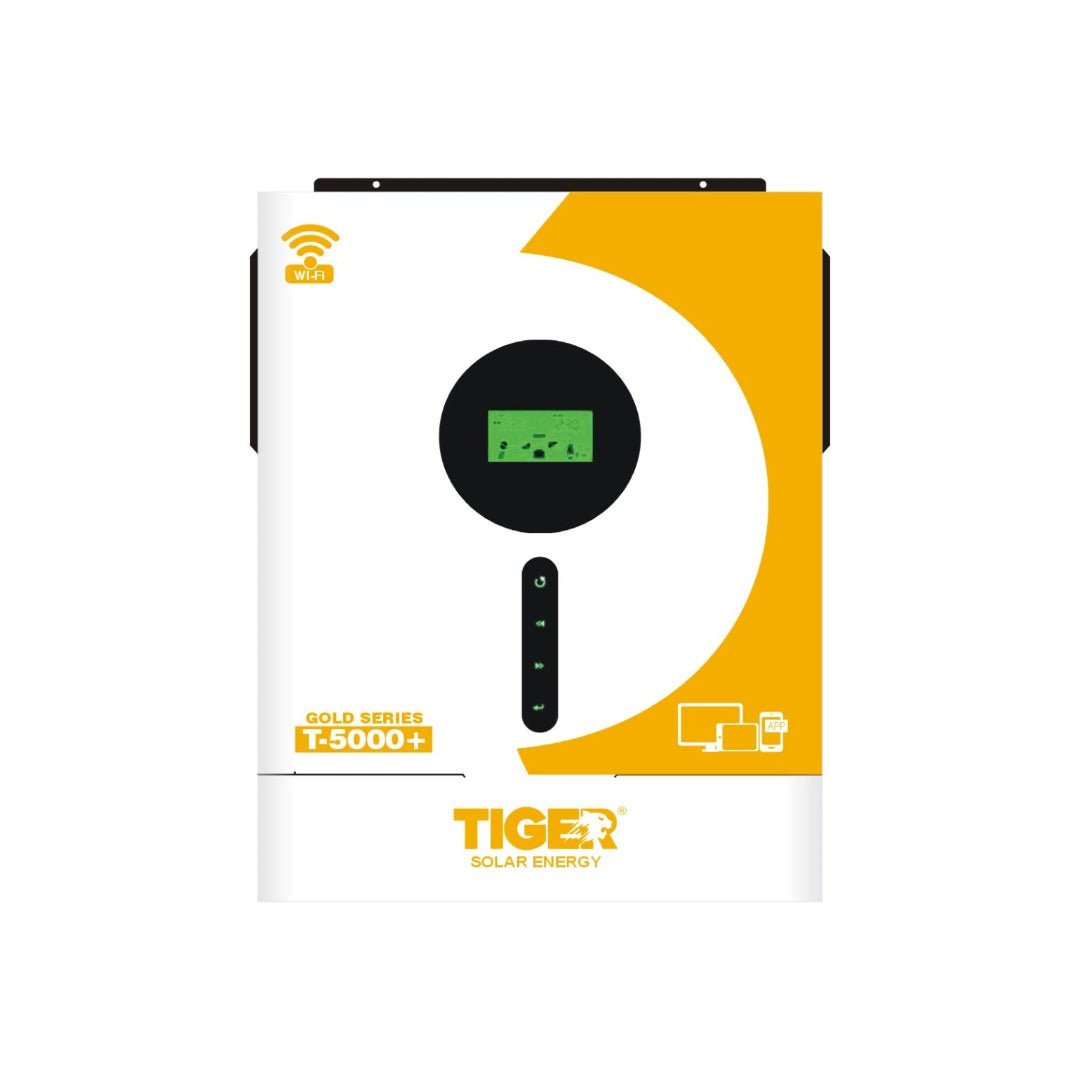 Tiger T-5000+ Gold Series 3.6kW Hybrid Solar Inverter With 5000W PV | Built-in WiFi | Dual Output | RGB Lights | Touch Display — solar equipment in Lahore, Pakistan