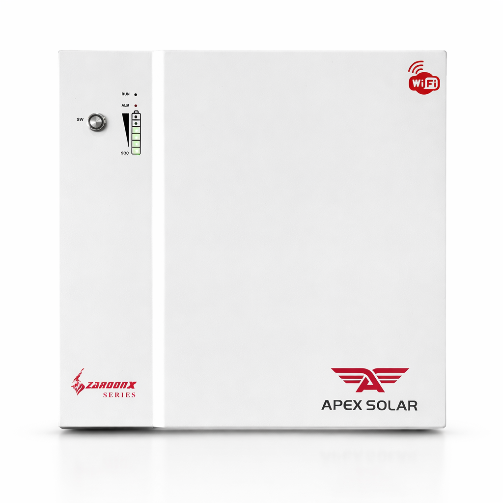 APEX 5220 ZaroonX 51.2v 102Ah Lithium Battery | Tier 1 Cells, 6000 Cycles, Fast Charging & Smart App Control | IP20 — solar equipment in Lahore, Pakistan