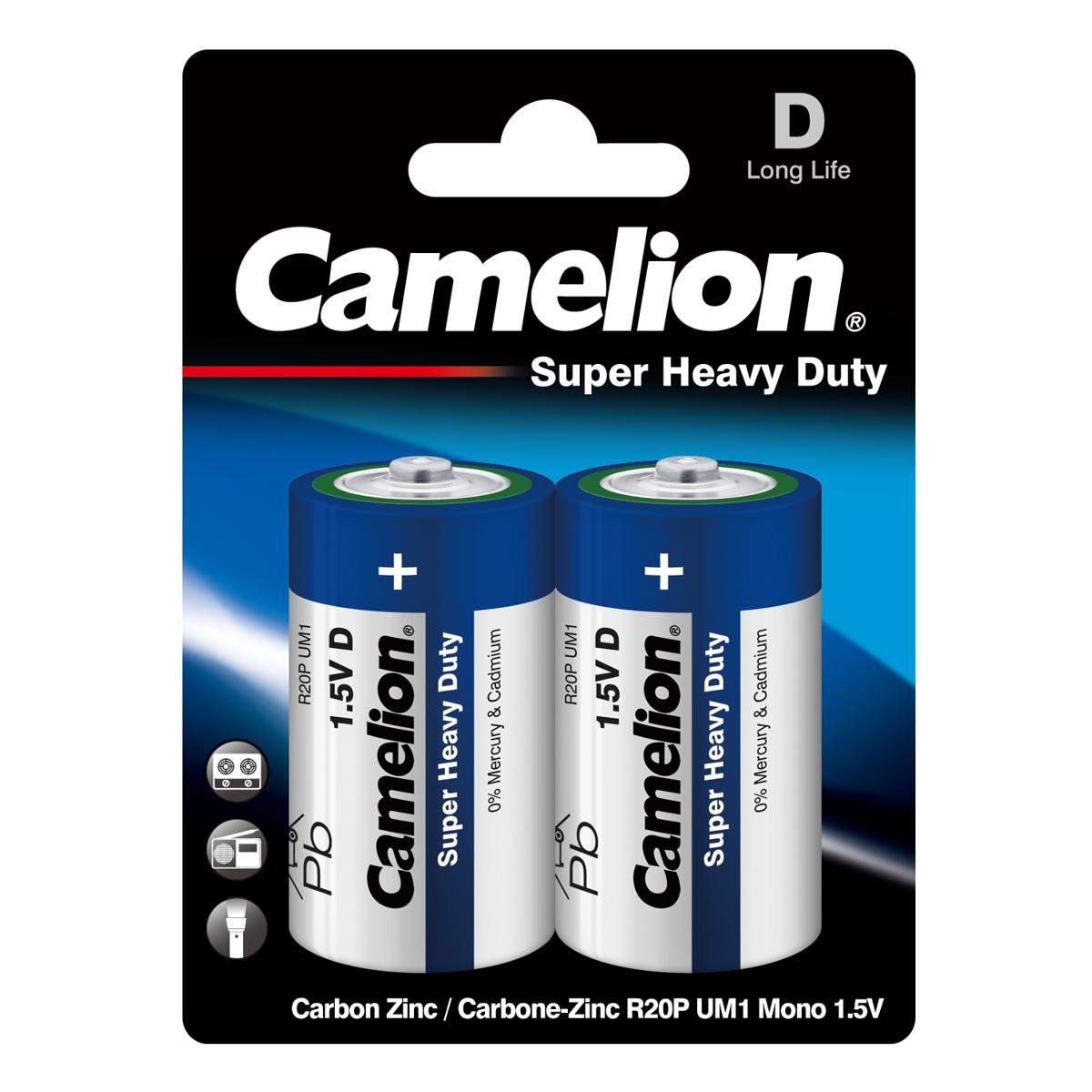 Camelion Super Heavy Duty 1.5V  Batteries - D size (2 batteries) — solar equipment in Lahore, Pakistan