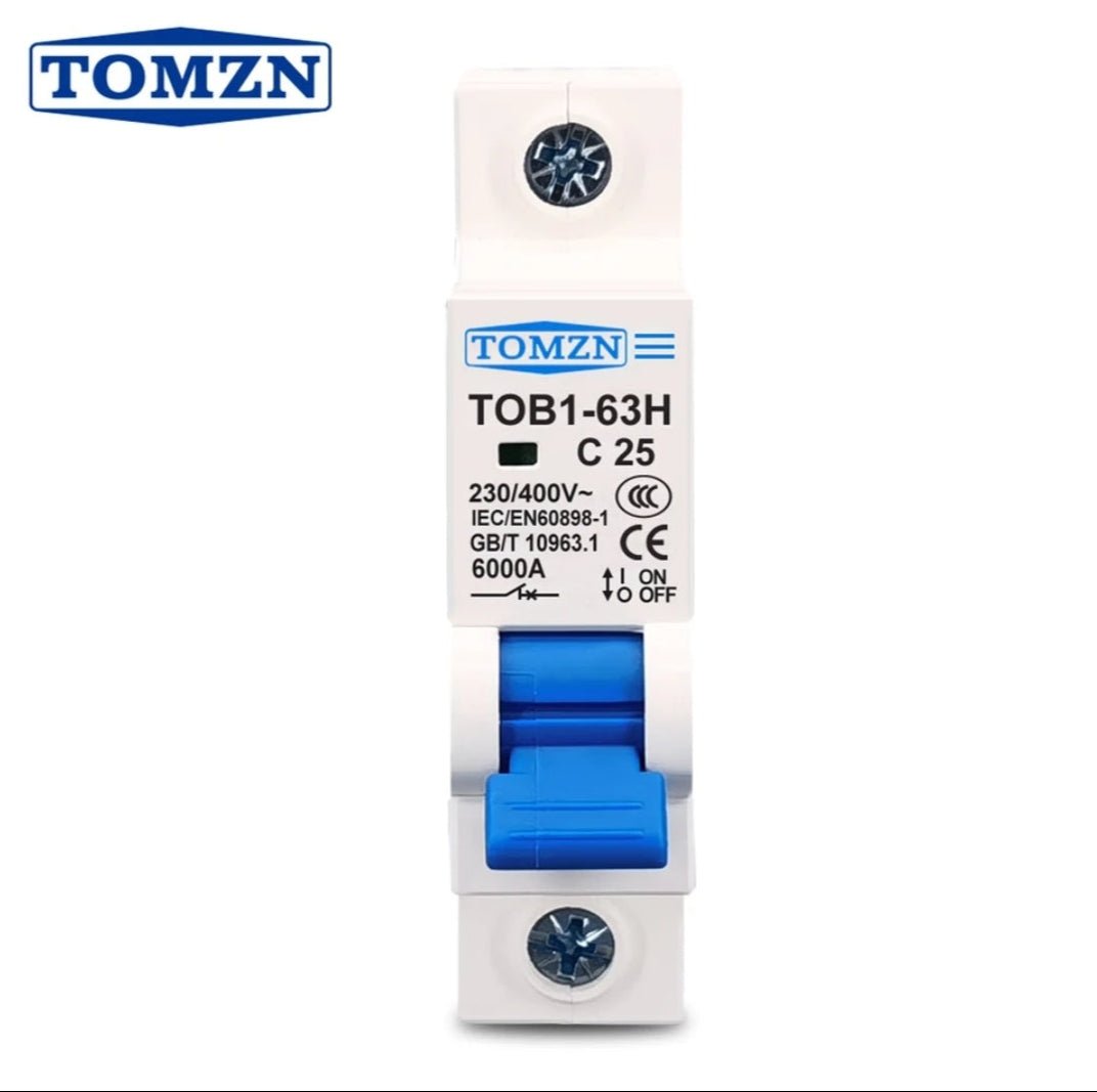Tomzn 1P AC MCB Circuit breaker C type 230/400V — solar equipment in Lahore, Pakistan