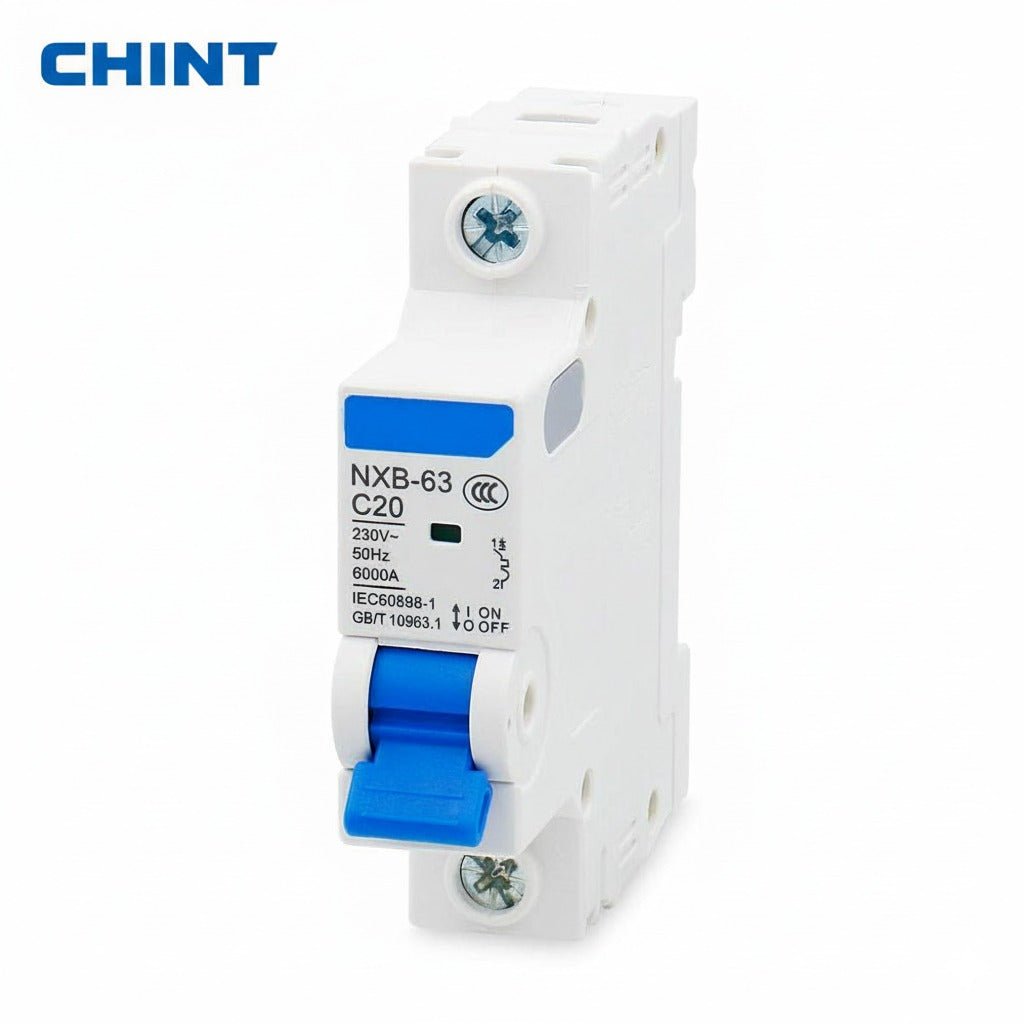 CHINT NXB-63 1P 230V Miniature Circuit Breaker (MCB) – Overload & Short Circuit Protection (10A, 16A, 20A) — solar equipment in Lahore, Pakistan