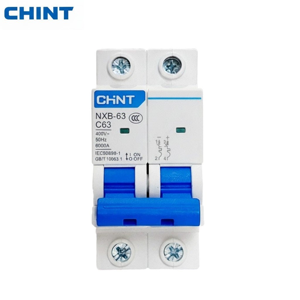 CHINT NXB-63 2P AC 400V 63A Miniature Circuit Breaker (MCB) — solar equipment in Lahore, Pakistan