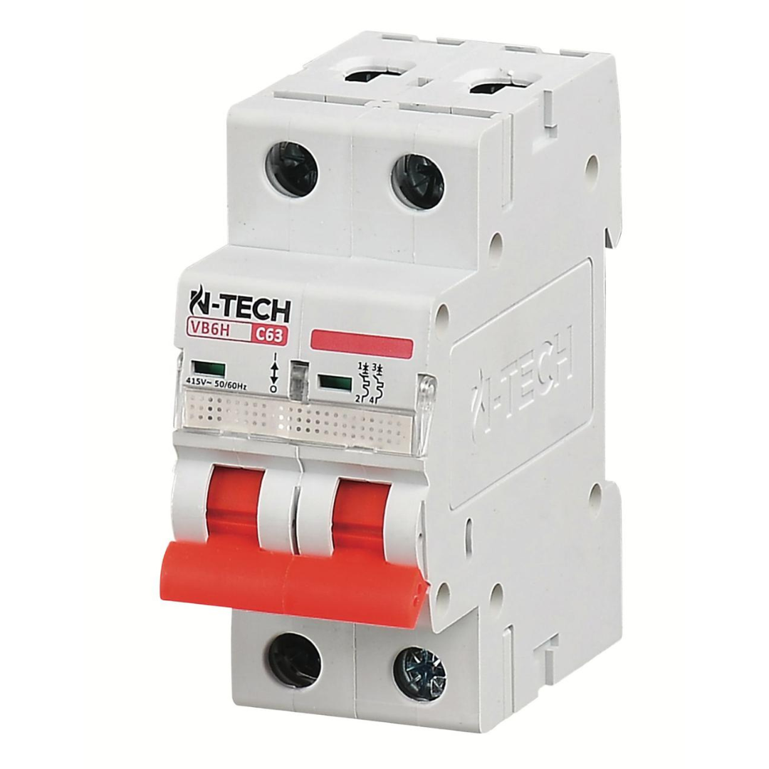N-Tech VB6H 2 Pole AC MCB Overload & Short-Circuit Protection — solar equipment in Lahore, Pakistan