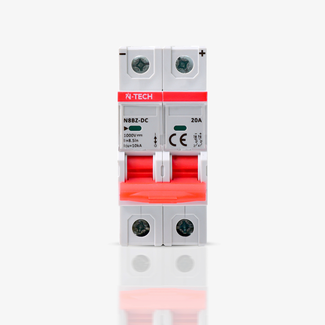 N-Tech N8BZ 2 Pole 20A DC MCB Overload & Short-Circuit Protection — solar equipment in Lahore, Pakistan