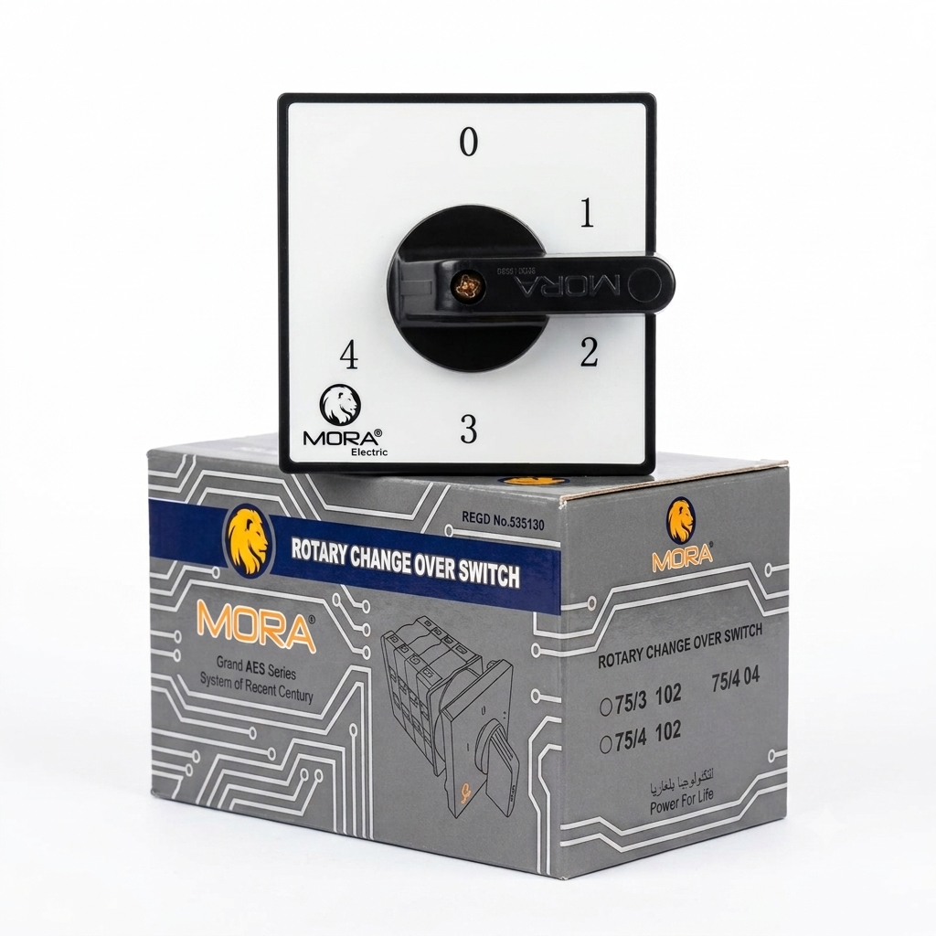 Mora 4 Line 75A/50A Phase and Neutral Selector Switch Mora Rotary Change Over for 4 Meters — solar equipment in Lahore, Pakistan