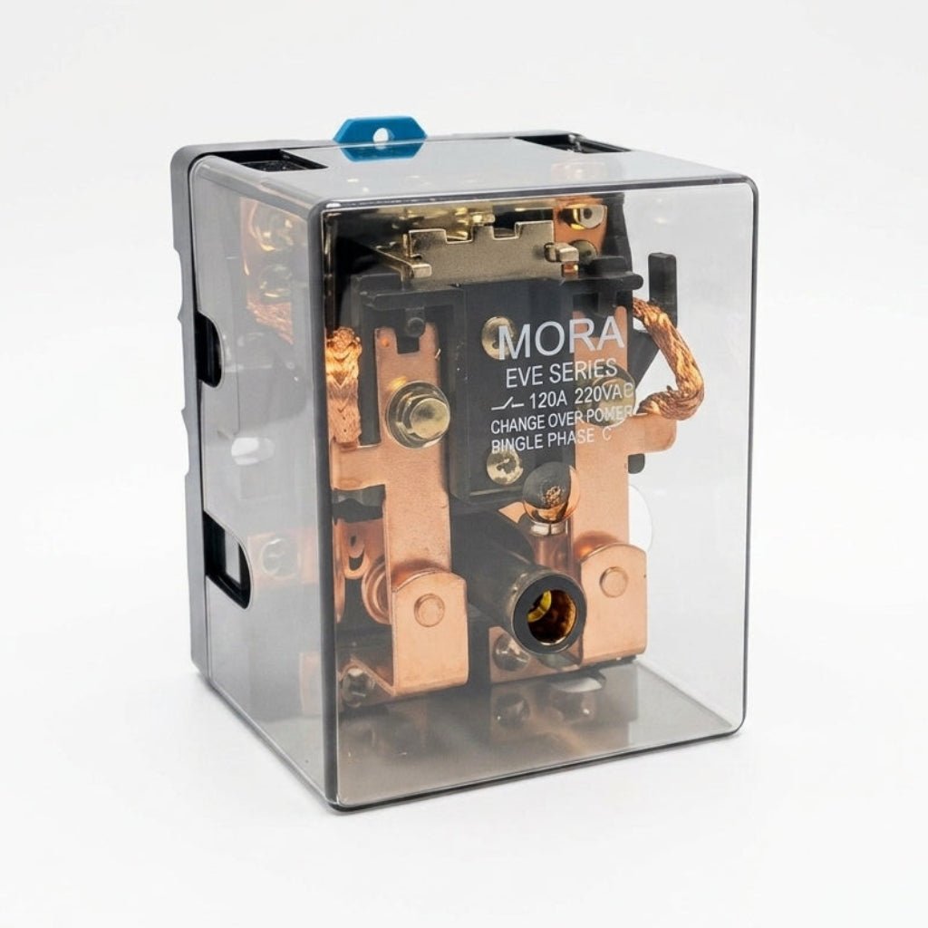 Mora Changeover Power Relay | 220V Single Phase | 120A Copper Relay | A+ Quality for Reliable Performance — solar equipment in Lahore, Pakistan