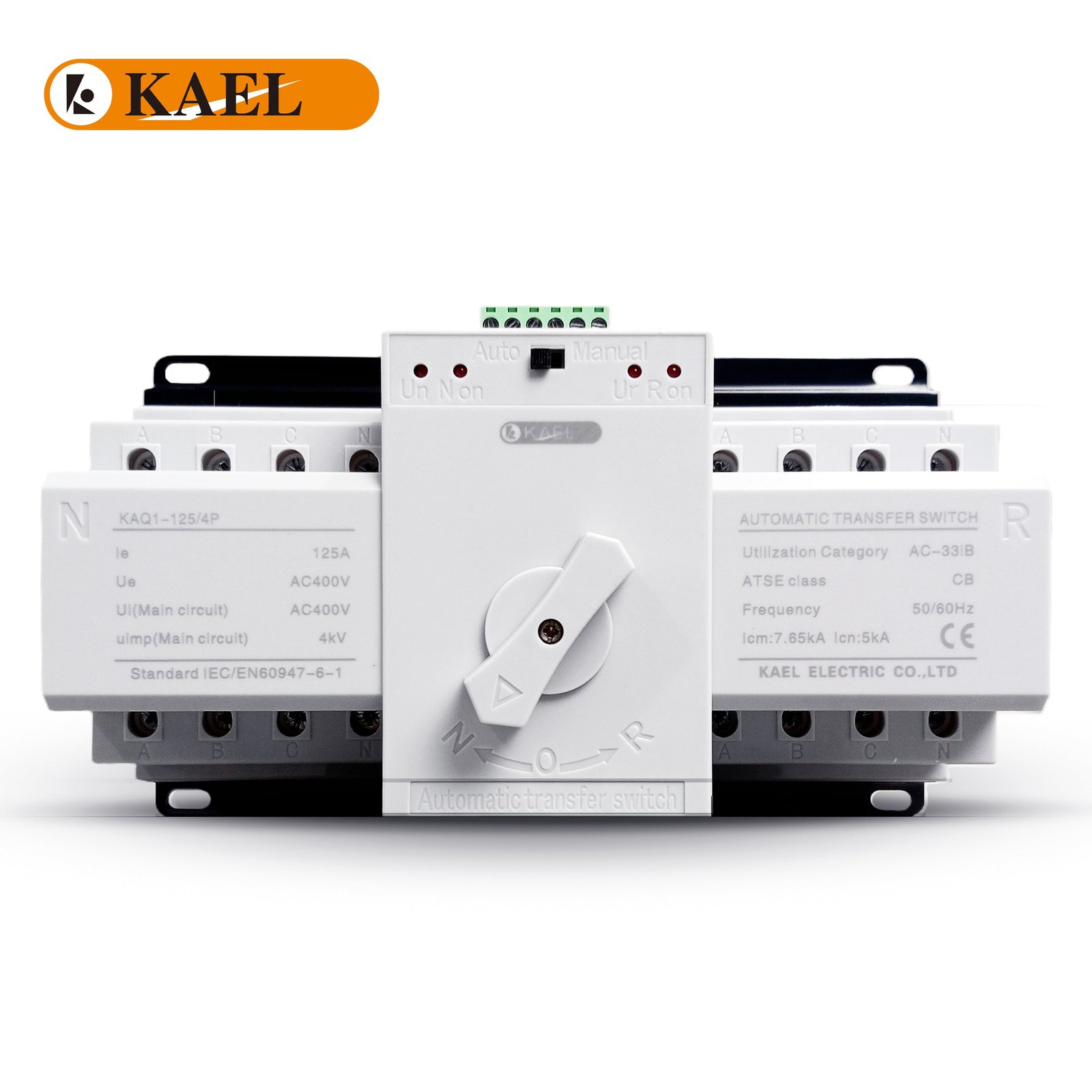 KAEL KAQ1-125/4P 125A Motorized 4P AC Three Phase Din Rail 220V Dual Power Automatic Transfer Switch ATS — solar equipment in Lahore, Pakistan