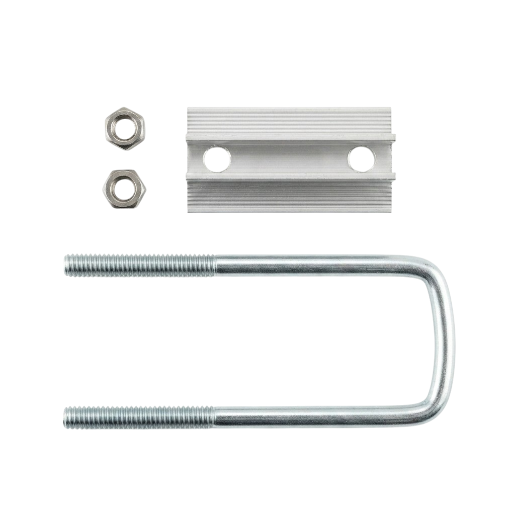 Solar Mid Clamp with U-Bolt – Aluminum Clamp With Galvanized Iron Mounting Bracket for PV Panels — solar equipment in Lahore, Pakistan